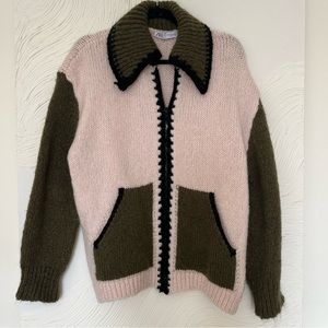 Zara color lock zip cardigan